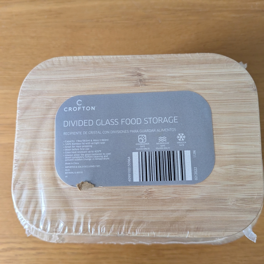 Croton Bamboo Lid Glass Storage Container